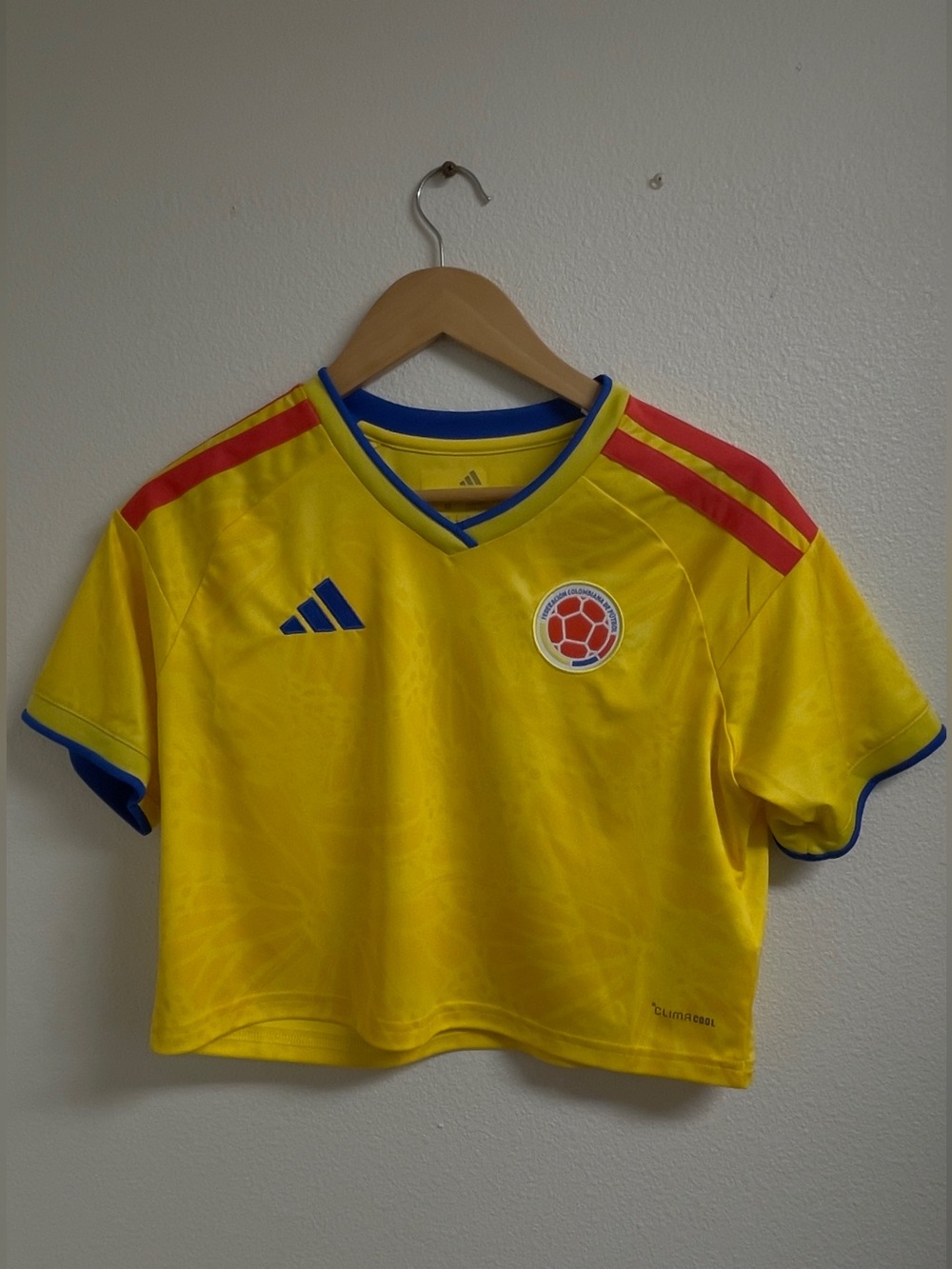 Adidas Colombia Soccer Jersey Crop Top Yellow Women’s
